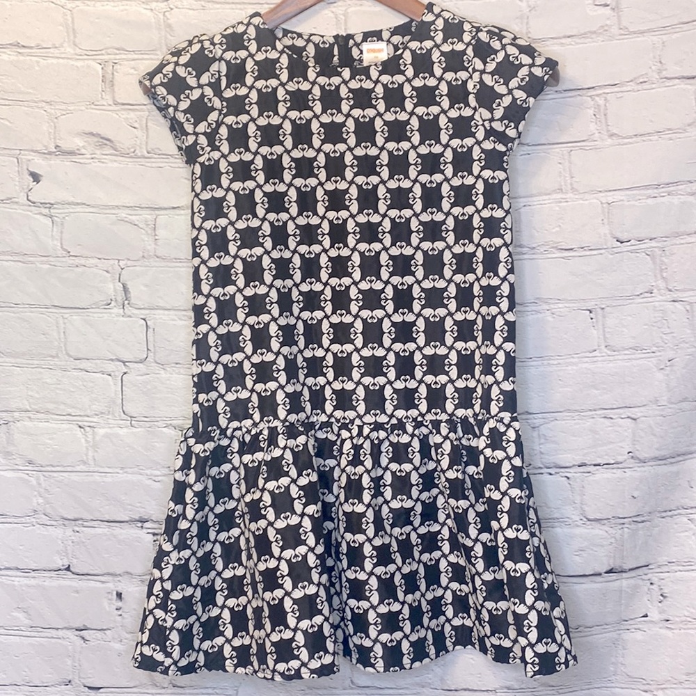 Gymboree Short Sleeve Dress Swan Print Size 10 Excellent Condition